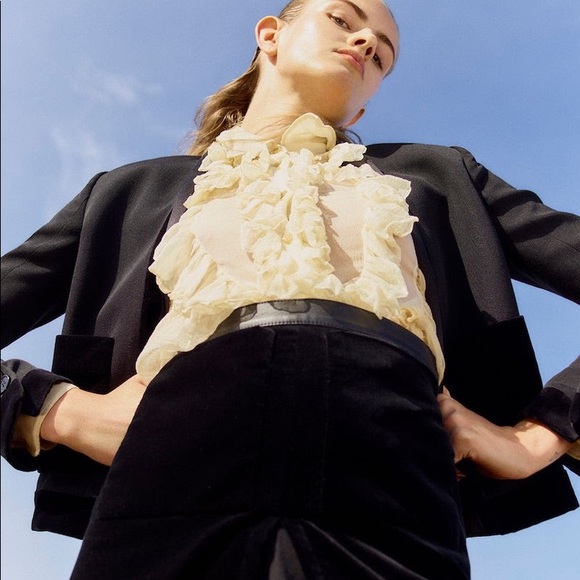 NWT Authentic Burberry black blazer jacket velvet details size 6 - Picture 16 of 16